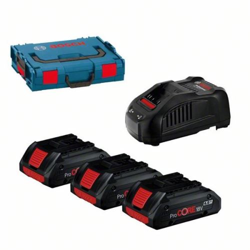 BOSCH Akkumulátor 3x akkumulátor ProCORE18V 4,0Ah + GAL 1880 CV L-BOXX 0615990L1R