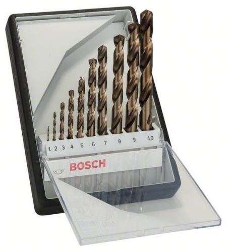 BOSCH Fémfúró készlet Robust Line HSS-Co, 10 db 1; 2; 3; 4; 5; 6; 7; 8; 9; 10 mm (10 db) 2607019925