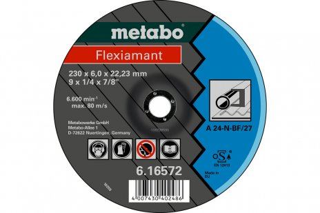 METABO Köszörűkorong Flexiamant 115x6,8x22,23 acél, SF 27 - 616725000 616725000