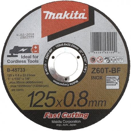 MAKITA rozsdamentes acél vágótárcsa 125x0,8x22,23 mm B-46953