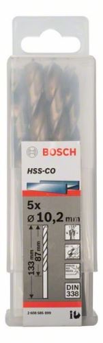 BOSCH Fémfúró HSS-Co, DIN 338 10,2 x 87 x 133 mm (5 db) 2608585899