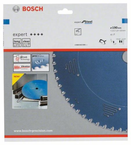 BOSCH körfűrészlap Expert for Steel 190 x 20 x 2,0 mm, 40 2608643056