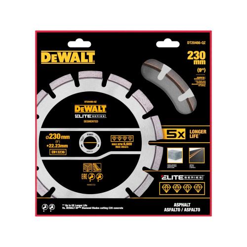 DEWALT gyémánt penge ELITE SERIES 230 x 22,23 mm aszfalt vágásához DT20466