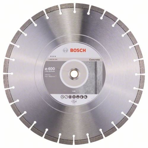 BOSCH gyémánt vágótárcsa Legjobb betonhoz 450x25,40x3,6x12mm 2608602660