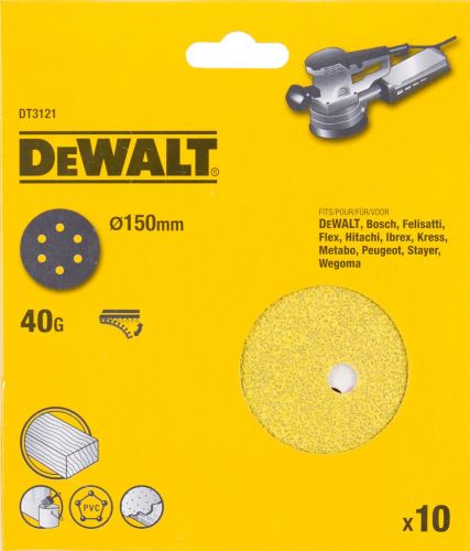 DEWALT tépőzáras csiszolótárcsa 150 mm K240 (10 db) DT3127