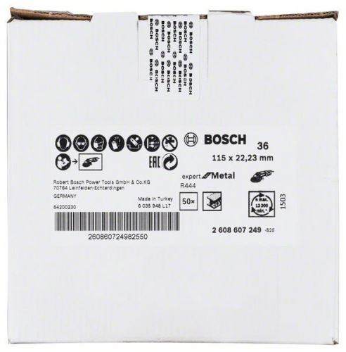 BOSCH Fiber köszörűkorong R444, Expert for Metal D = 115 mm; K = 36 2608607249