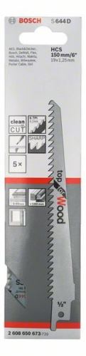 BOSCH fűrészlap farfűrészhez S 644 D Top for Wood (5 db) 2608650673