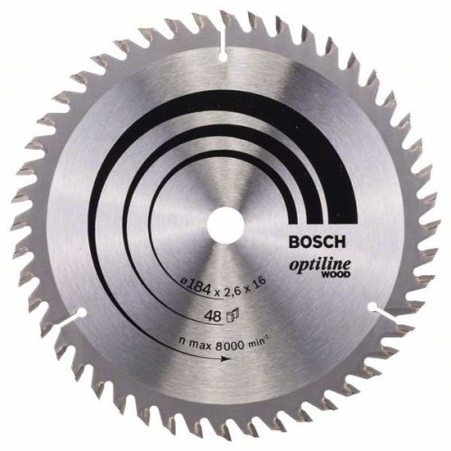 BOSCH Optiline Wood fűrészlap 184 x 16 x 2,6 mm, 48 2608641181