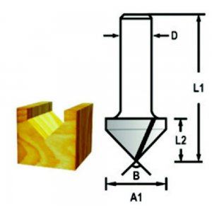 MAKITA V alakú horonyvágó szár 12 mm, 12,7x12,7x54 mm D-47911