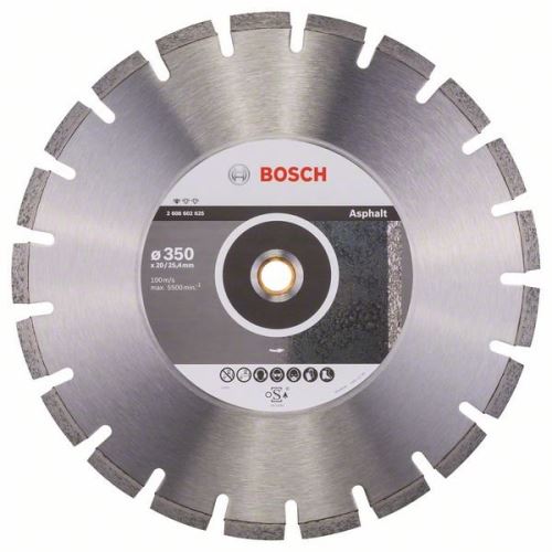 BOSCH gyémánt vágótárcsa szabvány aszfalthoz 350 x 20/25,40 x 3,2 x 10 mm 2608602625