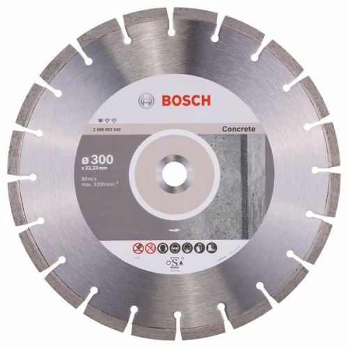 BOSCH gyémánt vágótárcsa szabvány betonhoz 300 x 22,23 x 3,1 x 10 mm 2608602542