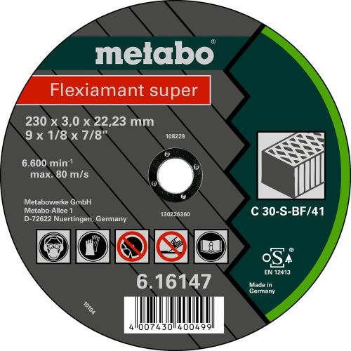 METABO Vágókorong - kő-FLEXIA SUPER 180x3,0x22,2 616143000