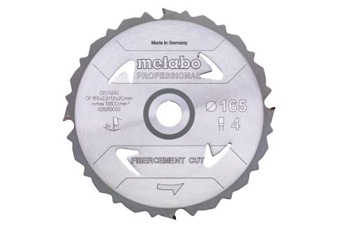 METABO fűrészlap 165 x 20 mm, 4 fog, 5° FibercementCutProf 628289000