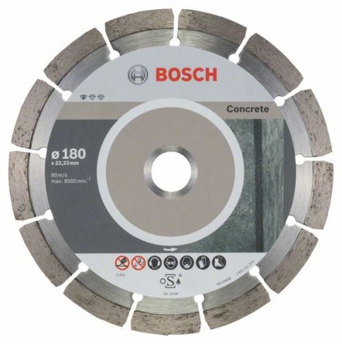 BOSCH gyémánt vágótárcsa szabvány betonhoz 180 x 22,23 x 2 x 10 mm (10 db) 2608603242