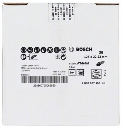 BOSCH Fiber köszörűkorong R444, Expert for Metal D = 125 mm; K = 36 2608607250