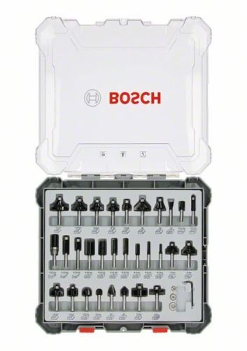 BOSCH vegyes formavágó készlet Ø 6 mm orsóval, 30 db 2607017474