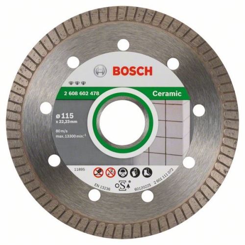 BOSCH gyémánt vágótárcsa a legjobb a kerámia extra tiszta turbóhoz - 230 x 22,23 x 1,8 x 7 mm 2608603597