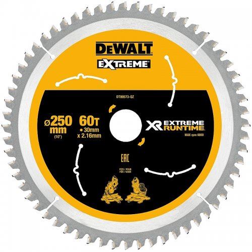 DEWALT fűrészlap (ideális FLEXVOLT fűrészekhez) 250 x 30 mm, 60 fog DT99573