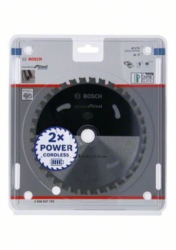 BOSCH Fűrészlap akkus fűrészekhez; Standard acélhoz 173x20x1,6/1,2x36T 2608837750