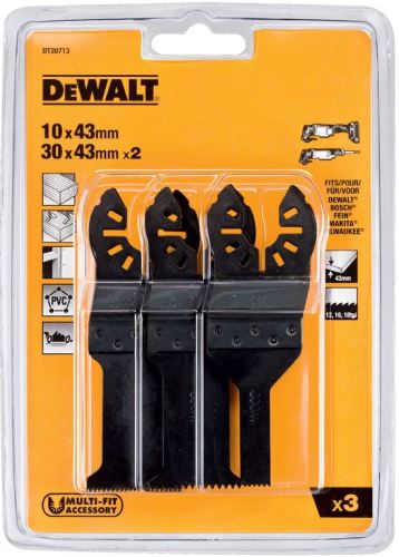 DEWALT fa, szegezett fa, gipszkarton és PVC pengekészlet (3 db) DT20713