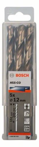 BOSCH Fúrószárak fémhez HSS-Co, DIN 338 12 x 101 x 151 mm (5 db) 2608585903