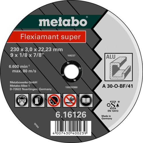 METABO Vágókorong - alumínium -FLEXIAMANT SUPER 23 0x 3,0 x 22,2 616126000