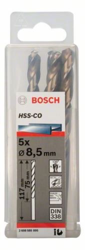 BOSCH Fúrószárak fémhez HSS-Co, DIN 338 8,5 x 75 x 117 mm (5 db) 2608585895