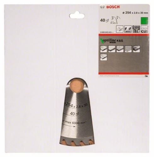 BOSCH fűrészlap Optiline Wood 254 x 30 x 2,8 mm, 40 2608640443