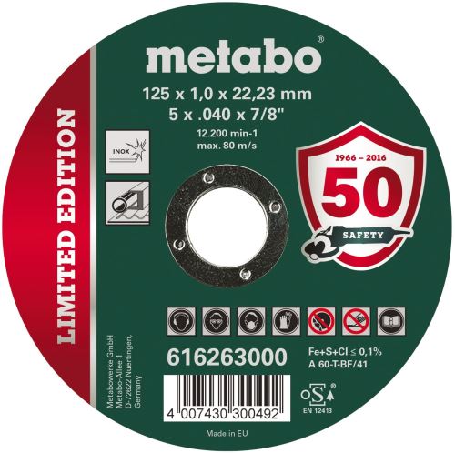 METABO Vágótárcsa Inox 125x1,0x22,23 616263000