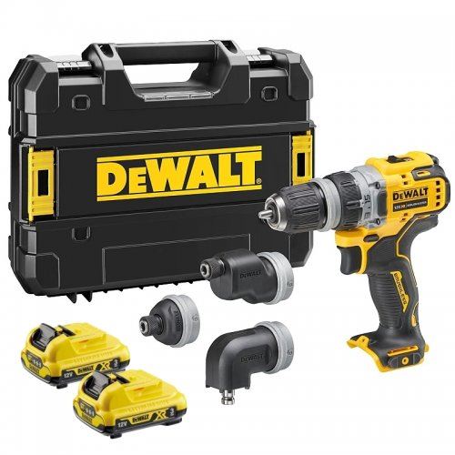 DEWALT akkus fúrócsavarozó többfunkciós fejjel 12V 2x3.0Ah DCD703L2T