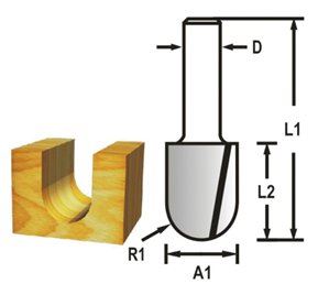 MAKITA Hornyoló marószár 8 mm, 6,35x12,7x44 mm D-47830