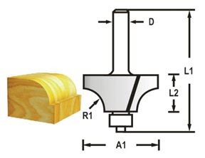 MAKITA Kerekítő maró csapágyszárral 8 mm, 31,8x17x58 mm R 9,5 mm D-48549