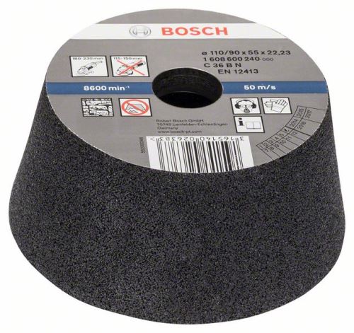 BOSCH csiszolóedény, kúpos - kő/beton 90 mm, 110 mm, 55 mm, 36 1608600240