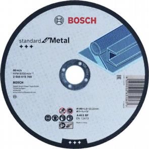 BOSCH vágótárcsa szabvány fémhez 180 x 1,6 x 22,23 mm, egyenes 2608619769