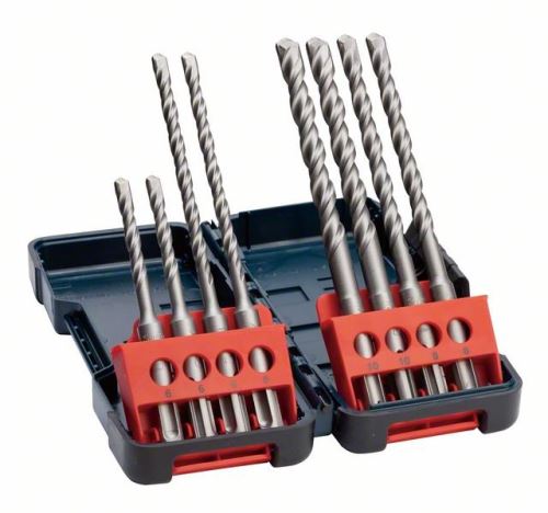 BOSCH 8 részes SDS-Plus-3 fúrókalapács készlet, kemény doboz 6 x 110 (2x); 6x160 (2x); 8x160 (2x); 10 x 160 (2x) mm 2607019902