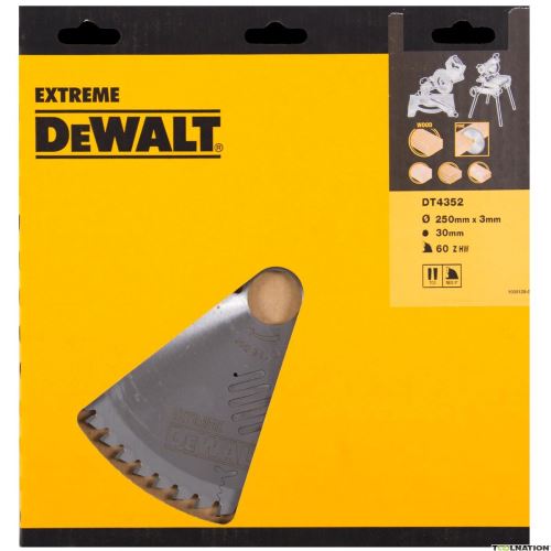 DEWALT Extreme műhelyfűrészlap 250 x 30 mm, 60 fogú DT4352