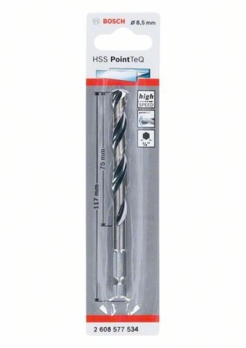 BOSCH Fúró fémhez HSS PointTeQ HEX 6 pontos szárral; 8,5 mm (5 db) 2608577534