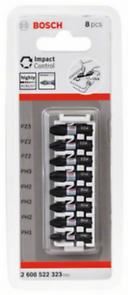 BOSCH Impact Control csavarfejkészlet, 8 db, 1×PH1;3×PH2;1×PH3;2×PZ2;1×PZ3 2608522323