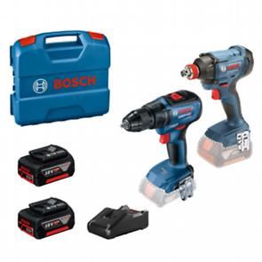 BOSCH Kombinált készlet: akkus ütvecsavarozó GDX 180-LI + akkus kombinált csavarhúzó GSR 18V-50 + 2x akkumulátor 5,0 Ah 0615990N3F tokban