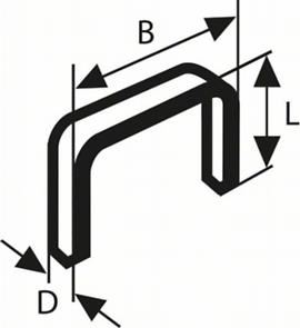 BOSCH lapos huzalos tűzőkapcsok, 54-es típus 12,9 x 1,25 x 10 mm (1000 db) 2609200220