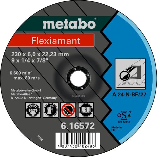 METABO Csiszolótárcsa - acél (10 db) 180x6x22mm 616560000