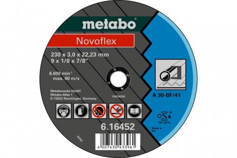 METABO csiszolótárcsa Novoflex 230 x 3,0 x 22,23 acél, TF 42 616477000