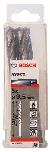 BOSCH Fúrószárak fémhez HSS-Co, DIN 338 9,5 x 81 x 125 mm (5 db) 2608585897