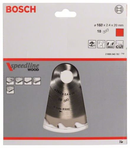 BOSCH fűrészlap Speedline Wood 160 x 20 x 2,2 mm, 18 2608640787