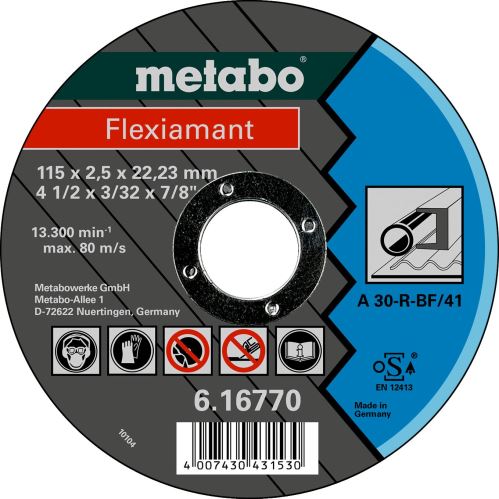 METABO Vágótárcsa - acél 115x2,5x22,2 mm egyenes 616770000