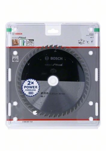 BOSCH Fűrészlap akkus fűrészekhez; Standard fa 210x30x1,7/1,2x48T 2608837714