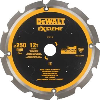 DEWALT fűrészlap szálcement és laminált lapokhoz, 250 x 30 mm, 12 fogú DT1474