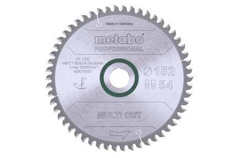 METABO fűrészlap "multi cut - professional", 152 x 20 mm, 54 fog, 5° neg 628070000