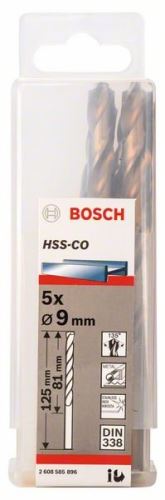 BOSCH Fémfúró HSS-Co, DIN 338 9 x 81 x 125 mm (5 db) 2608585896