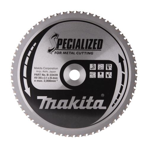 MAKITA fűrészlap acél SPECIALIZÁLT 30 mm5x2,1x25,4 mm 60 fogú B-33439